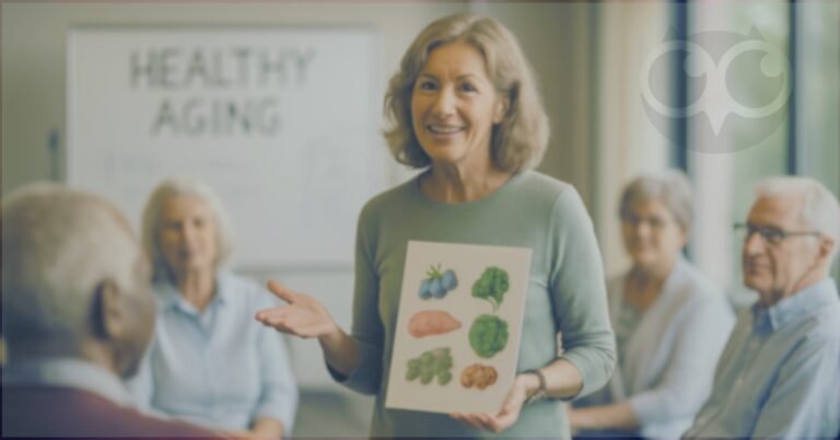 Woman teaching a healthy aging class